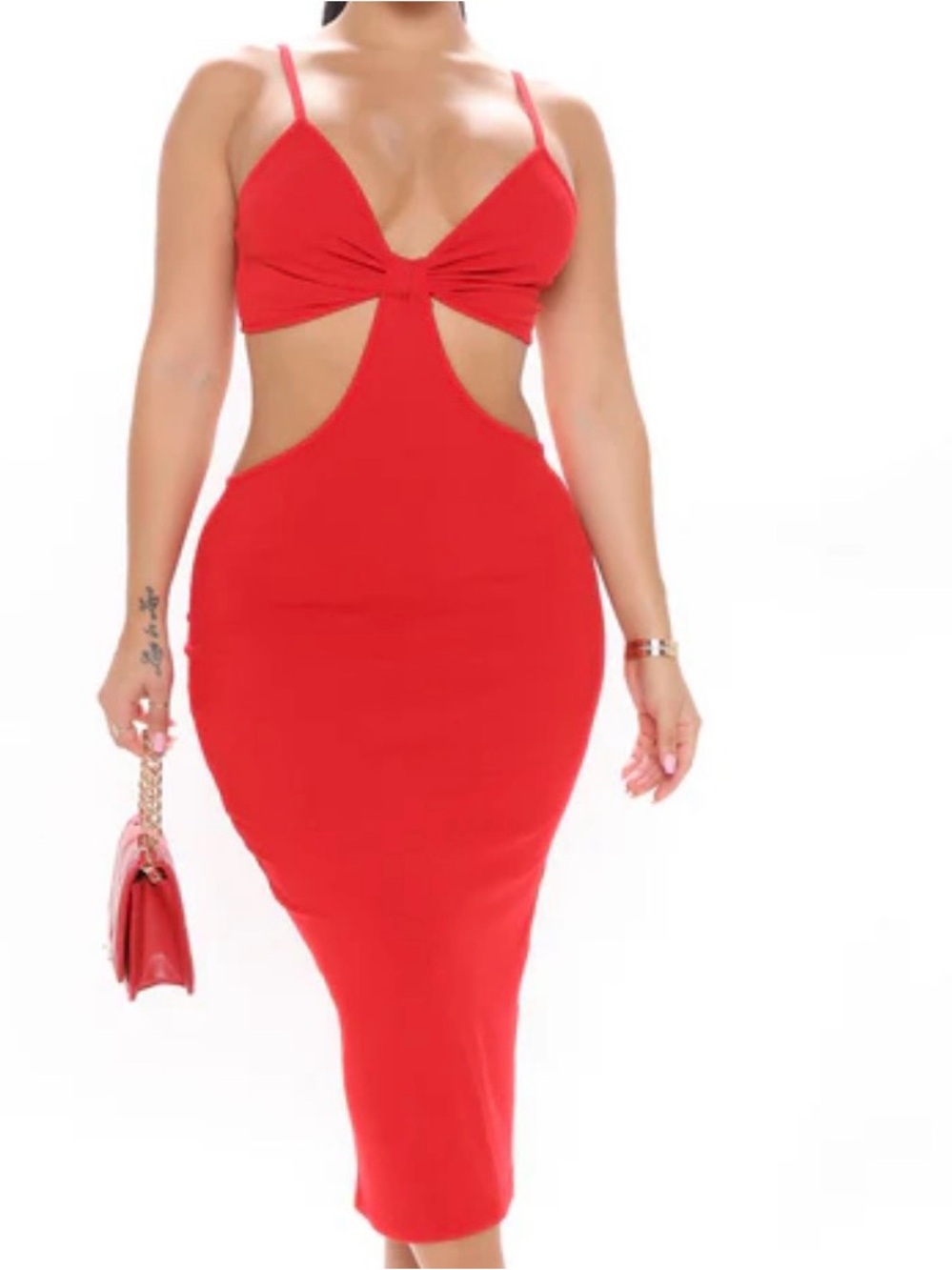 Fashion Nova Red Cutout Dress